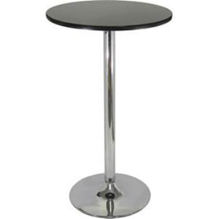 Doba-Bnt Pub Table - Black with Chrome MDF Top Iron Base Black Top Metal Leg SA143727